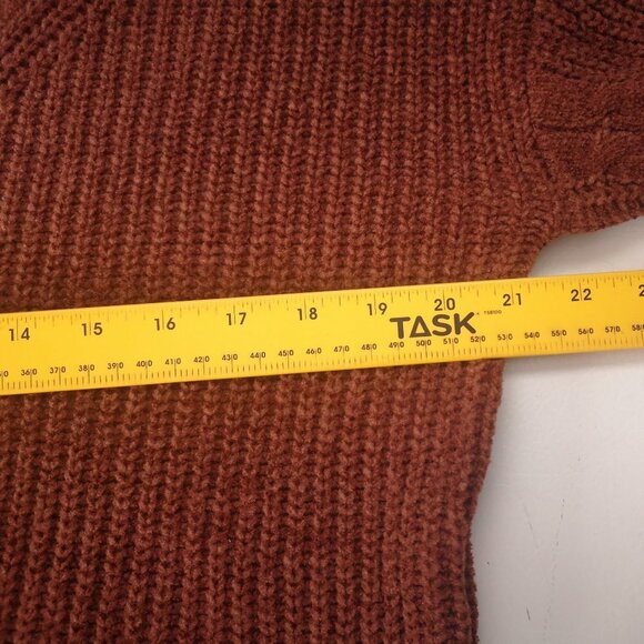 Wild Skye Ladies Rust Color V-neck Chenille Sweater - Picture 8 of 10